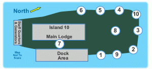 Island 10 Map of Cabin Locations